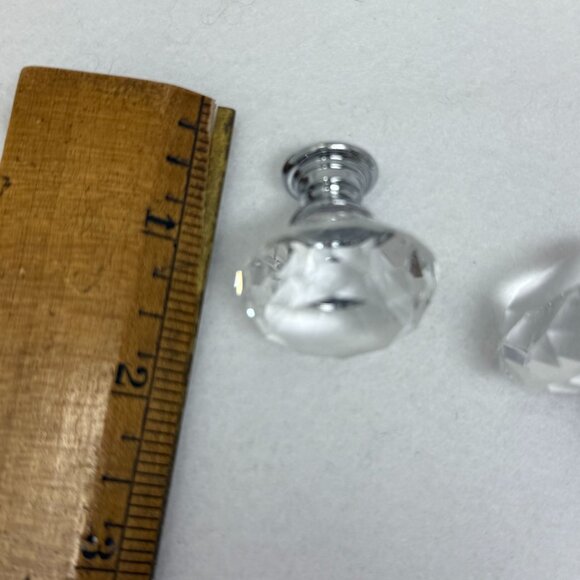 5 Crystal Diamond Drawer Knobs Door Pulls Retro Screws Furniture Flips Glam - Picture 8 of 8